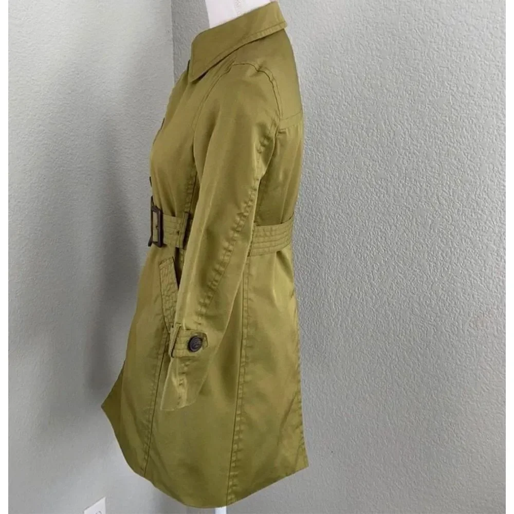 Ropé Picnic Green Belted Trench Coat Size 38/Small - Picture 10 of 10